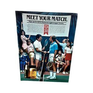 1983 Michelob Light Tennis Print Ad USTA League Vintage Beer Advertising